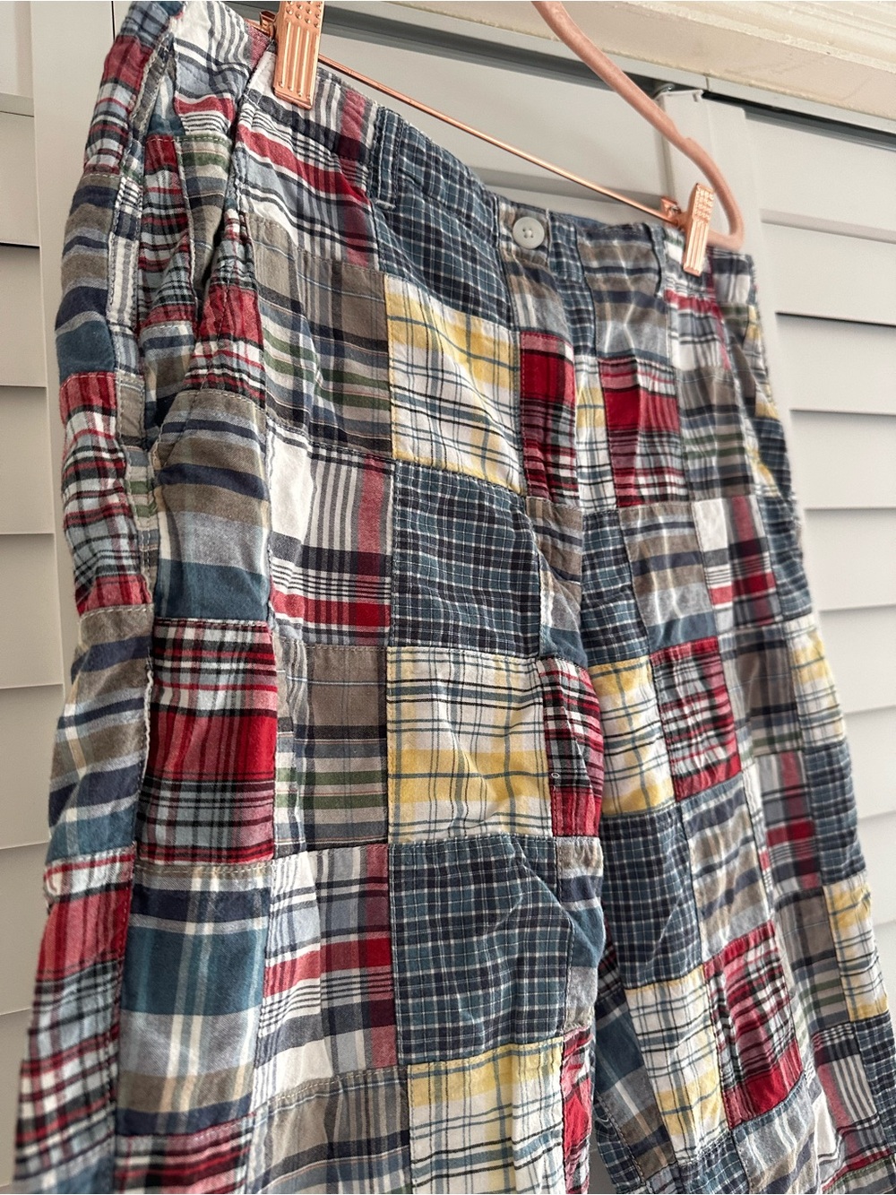 Orvis Blue and Red Plaid Madras Plaid Cotton pants - Picture 2 of 4
